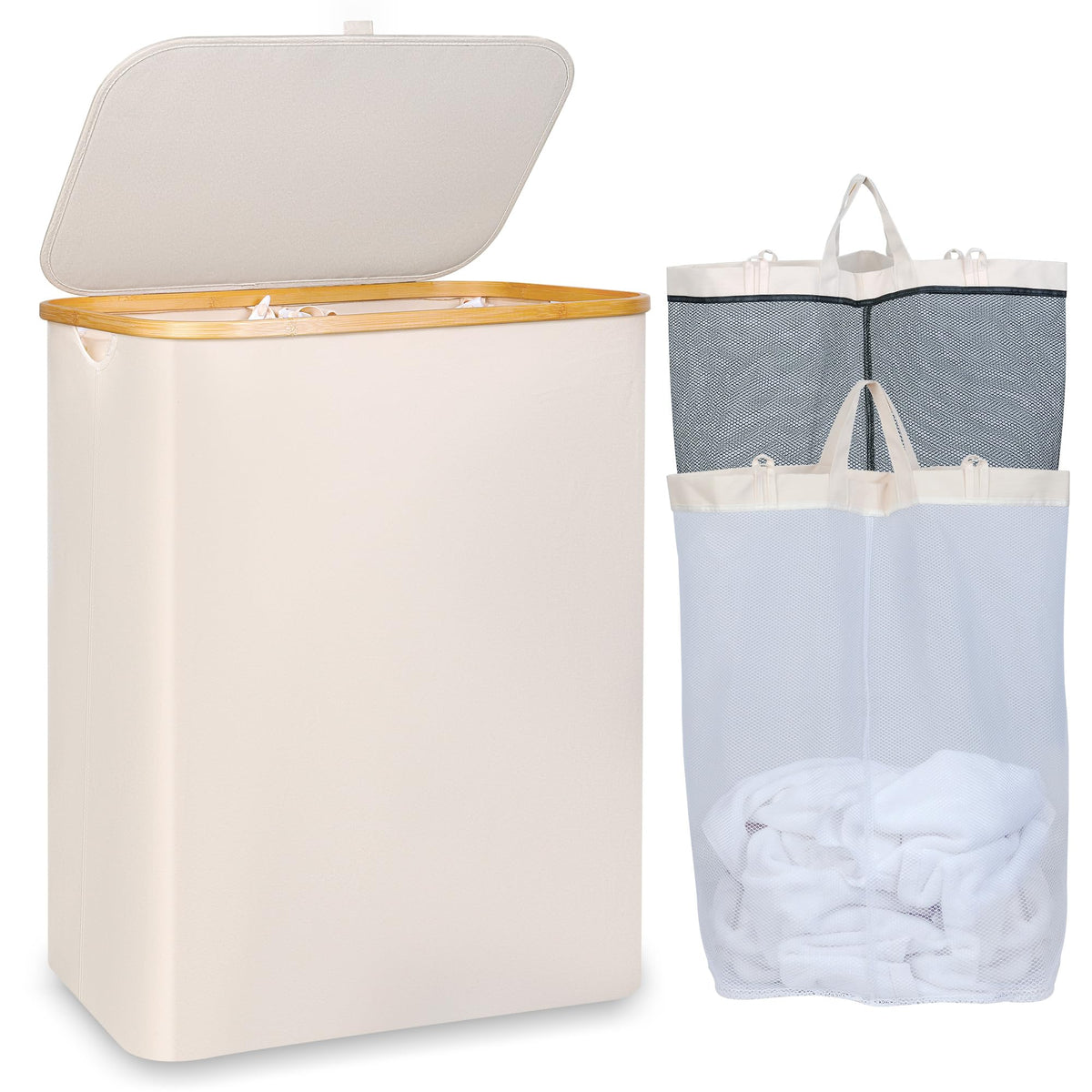 iEGrow panier face avant beige montrant capacité et design pratique