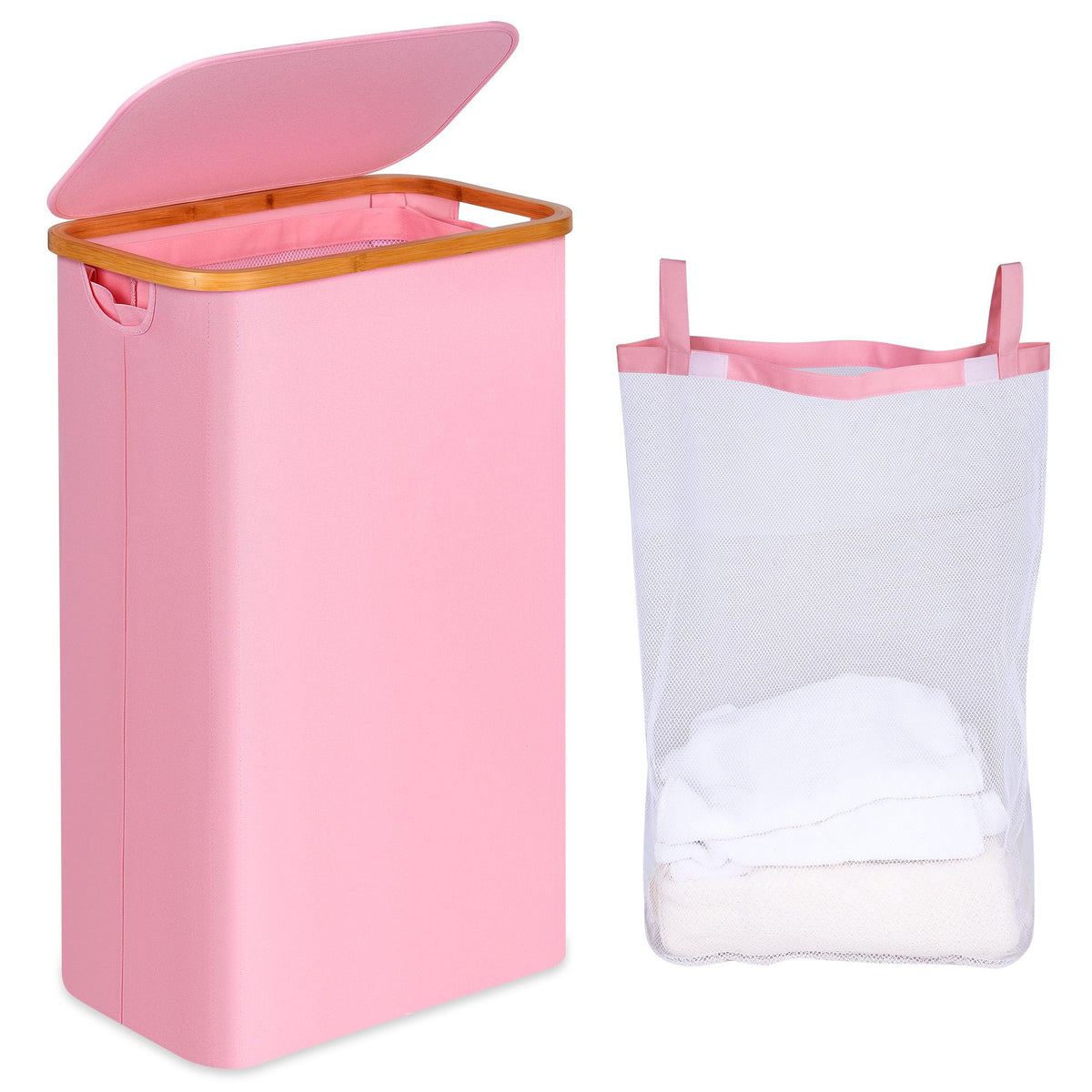 iEGrow panier face avant rose montrant gain de place