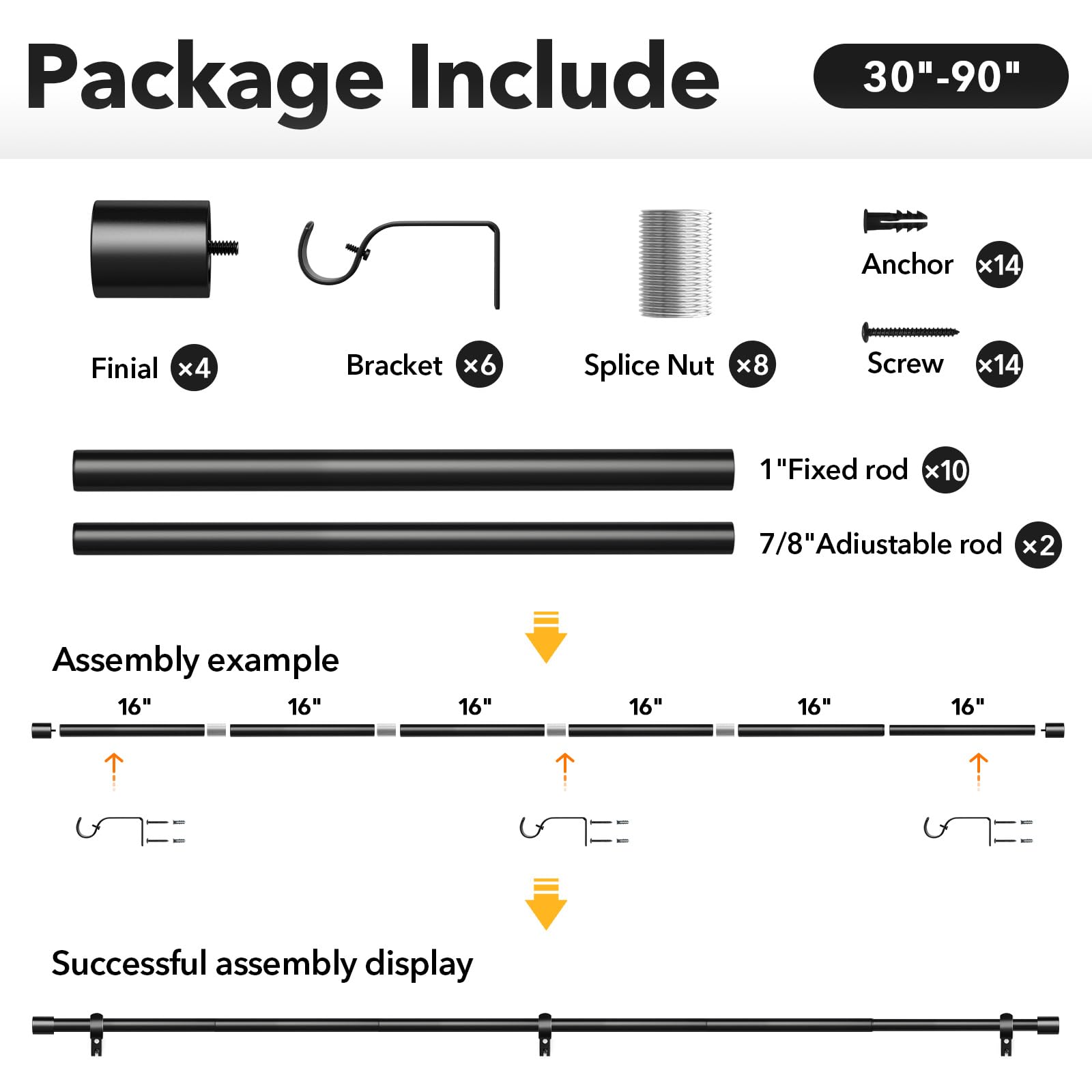 IFELS kit complet visserie et supports inclus pour installation simple
