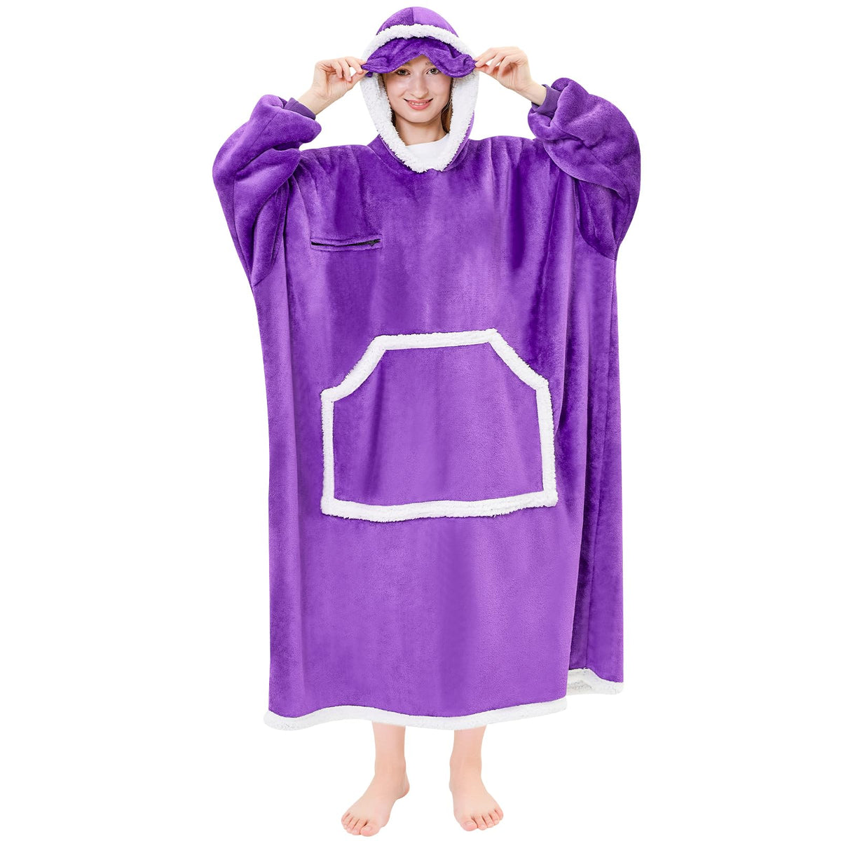 IFNOW hoodie vue avant violet montrant coupe surdimensionnée et confort
