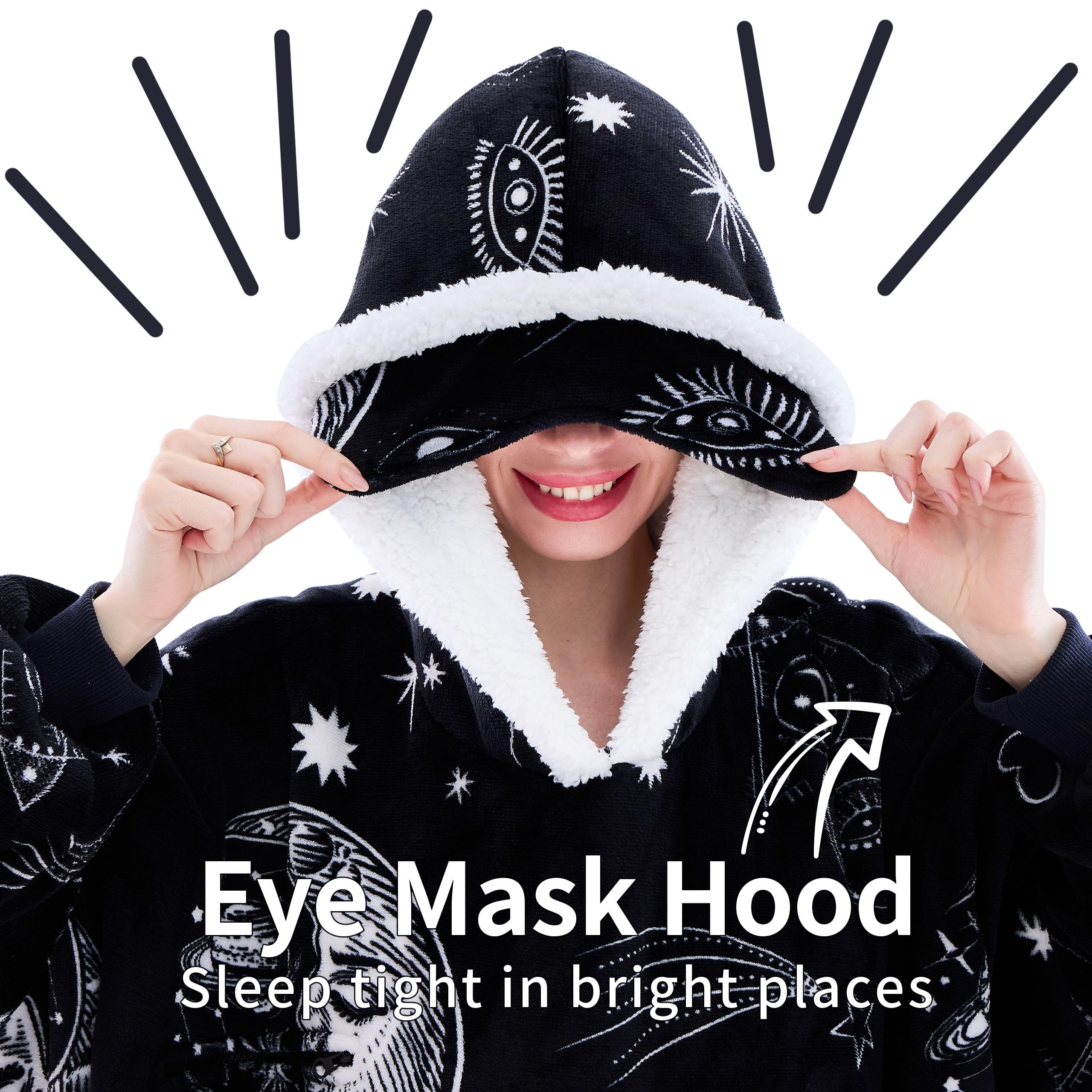 IFNOW capuche avec masque oculaire intégré pour siestes rapides
