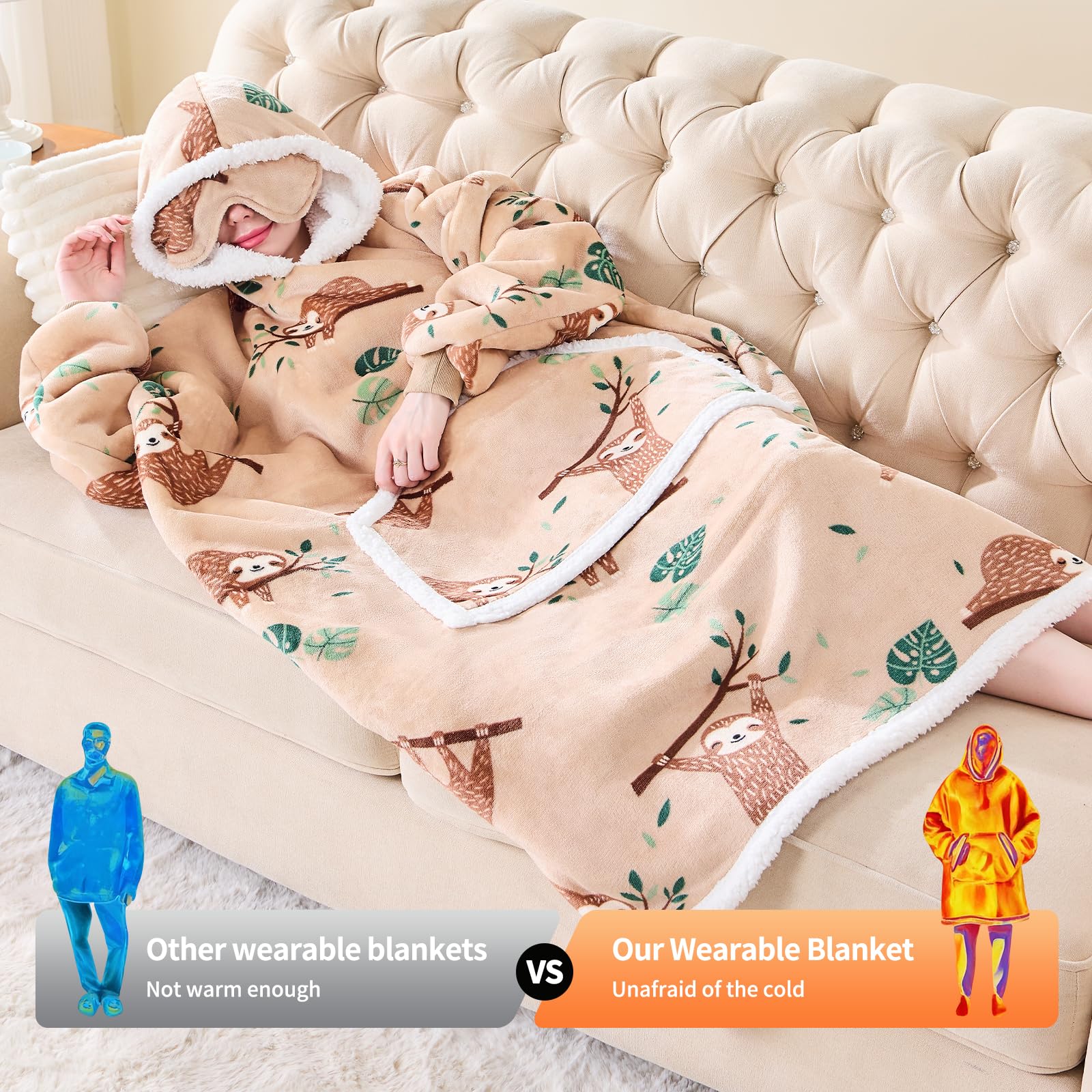 IFNOW comparaison taille portée par un adulte, coupe oversize