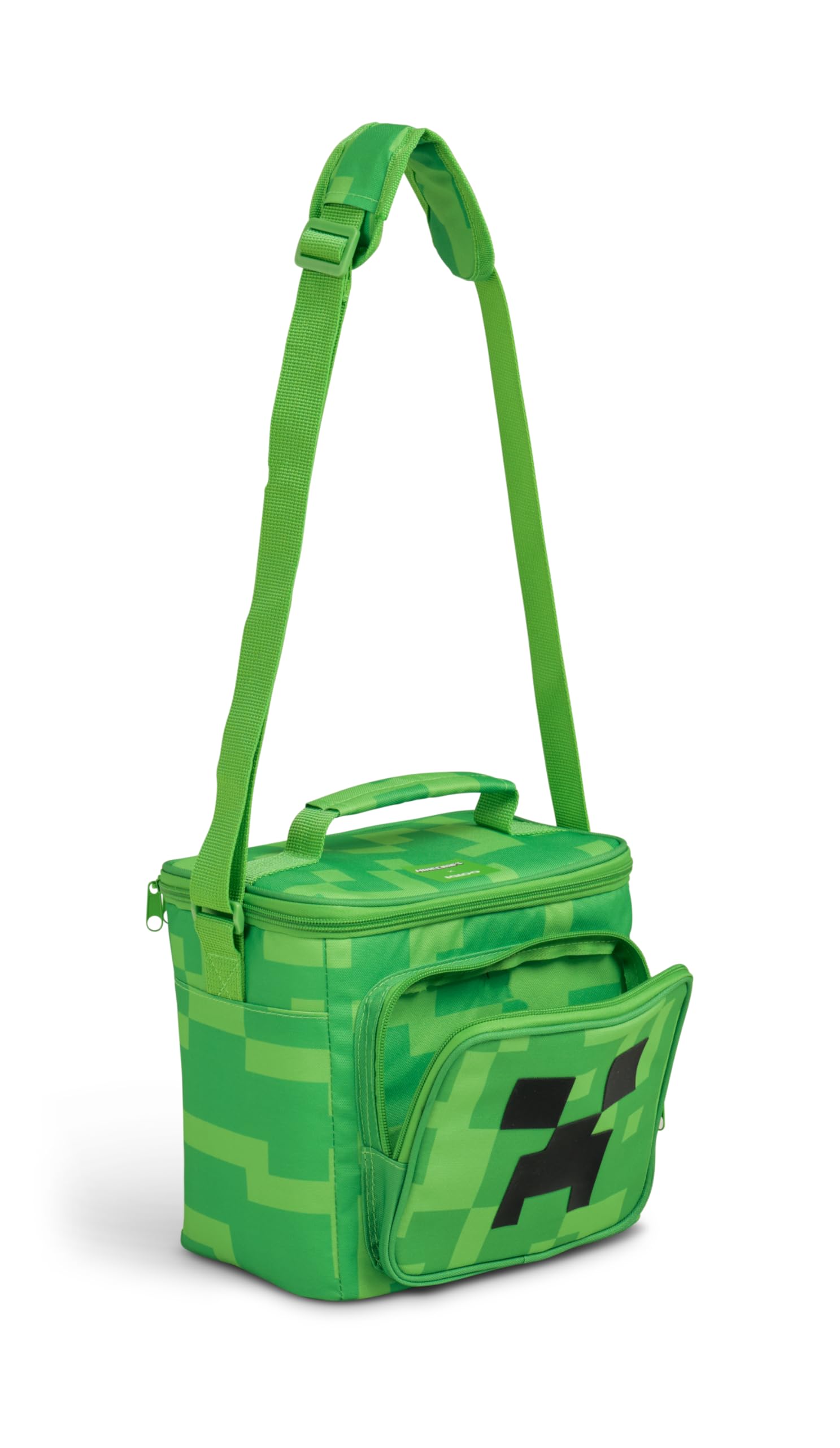 enfant portant la lunchbox Igloo Minecraft Creeper idéale pour l’école