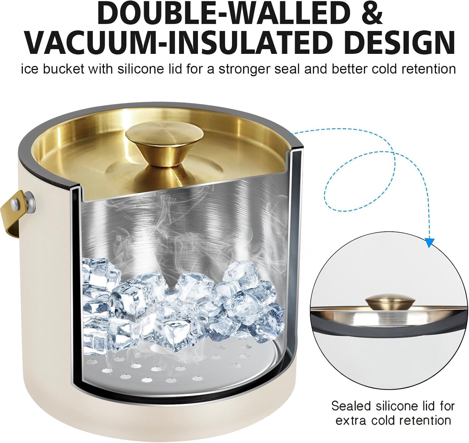 iHoo seau à glace couvercle en silicone gardant le froid