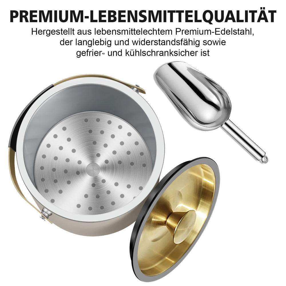 iHoo seau à glace intérieur isolé montrant la passoire pratique