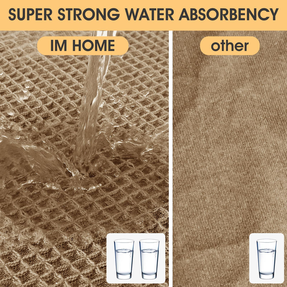 IM HOME gros plan de la texture gaufrée waffle montrant absorption