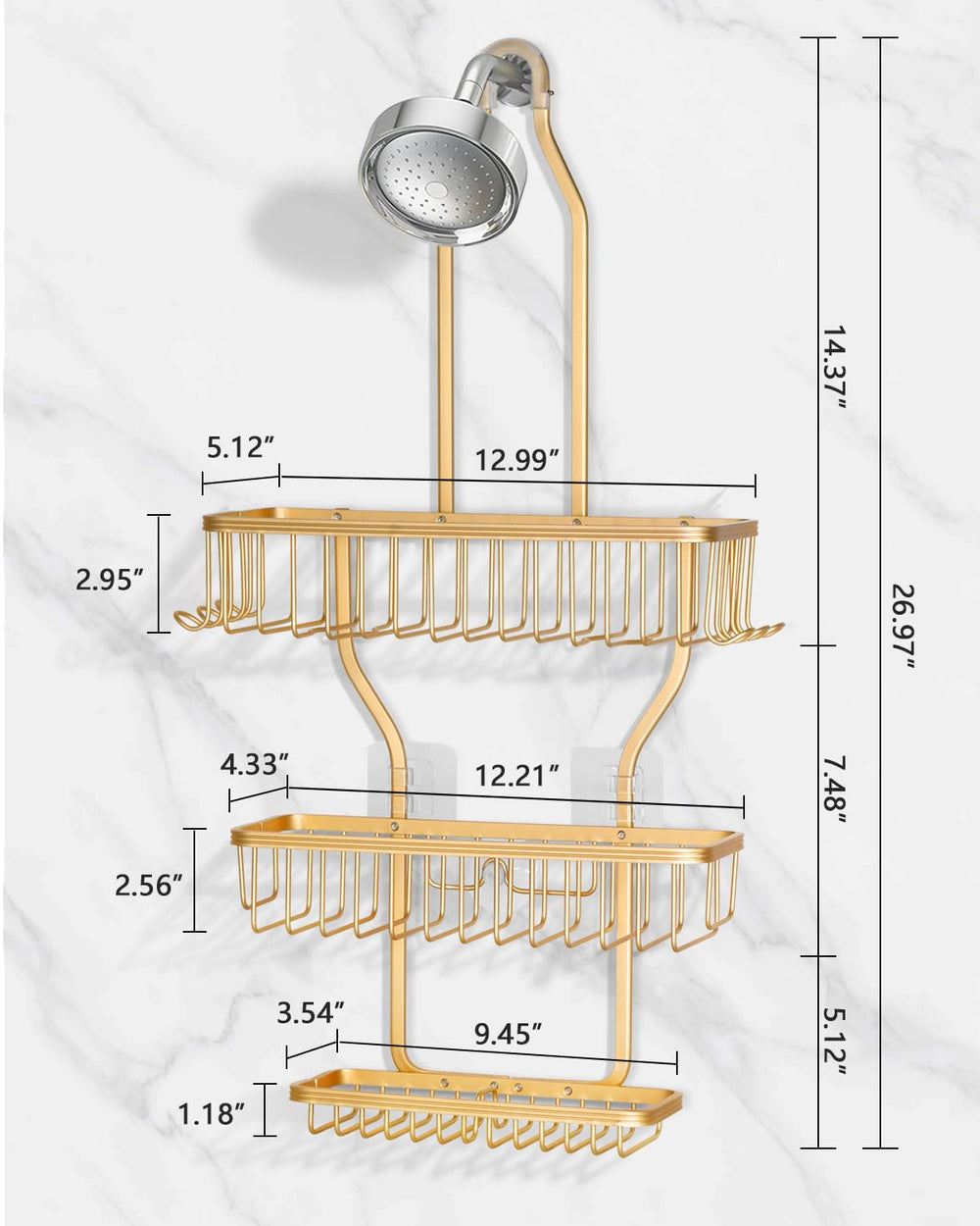 Schéma coté du rangement de douche MSAICOE