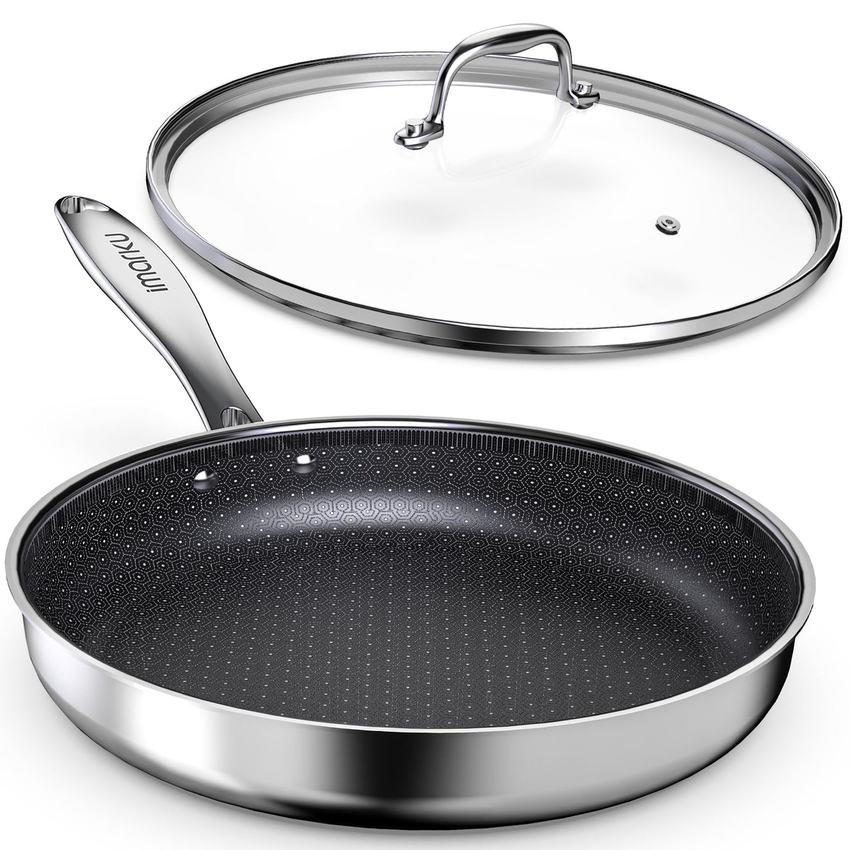 imarku poêle face avant montrant design durable et cuisson uniforme