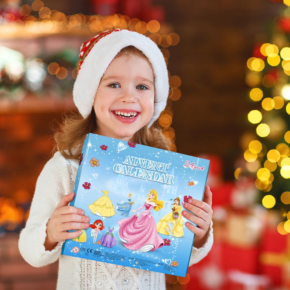 iMiibel enfant jouant avec les princesses près du sapin, suggère moment festif partagé