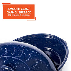 IMUSA texture émail bleu tavelé pour nettoyage simplifié