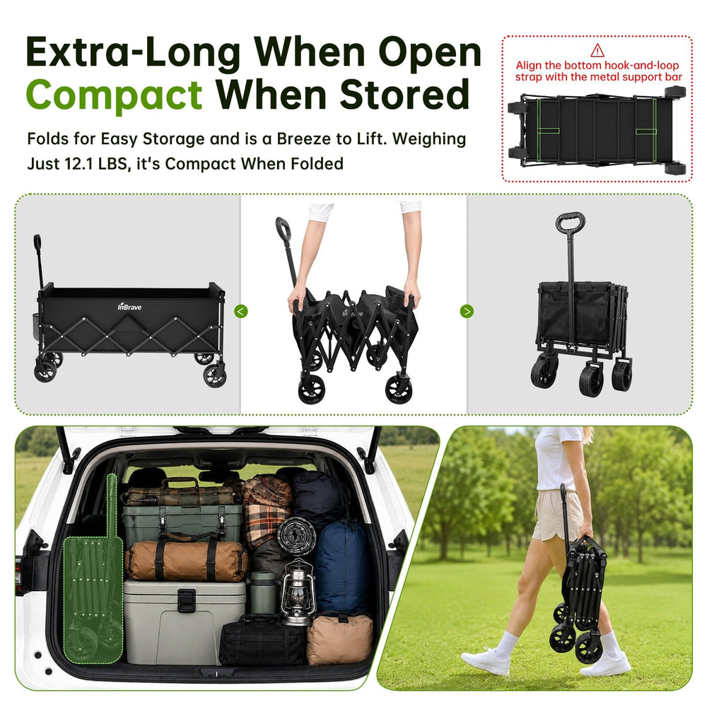 InBrave chariot plié compact illustrant rangement facile