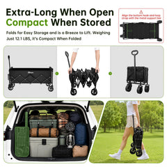 InBrave chariot plié compact illustrant rangement facile