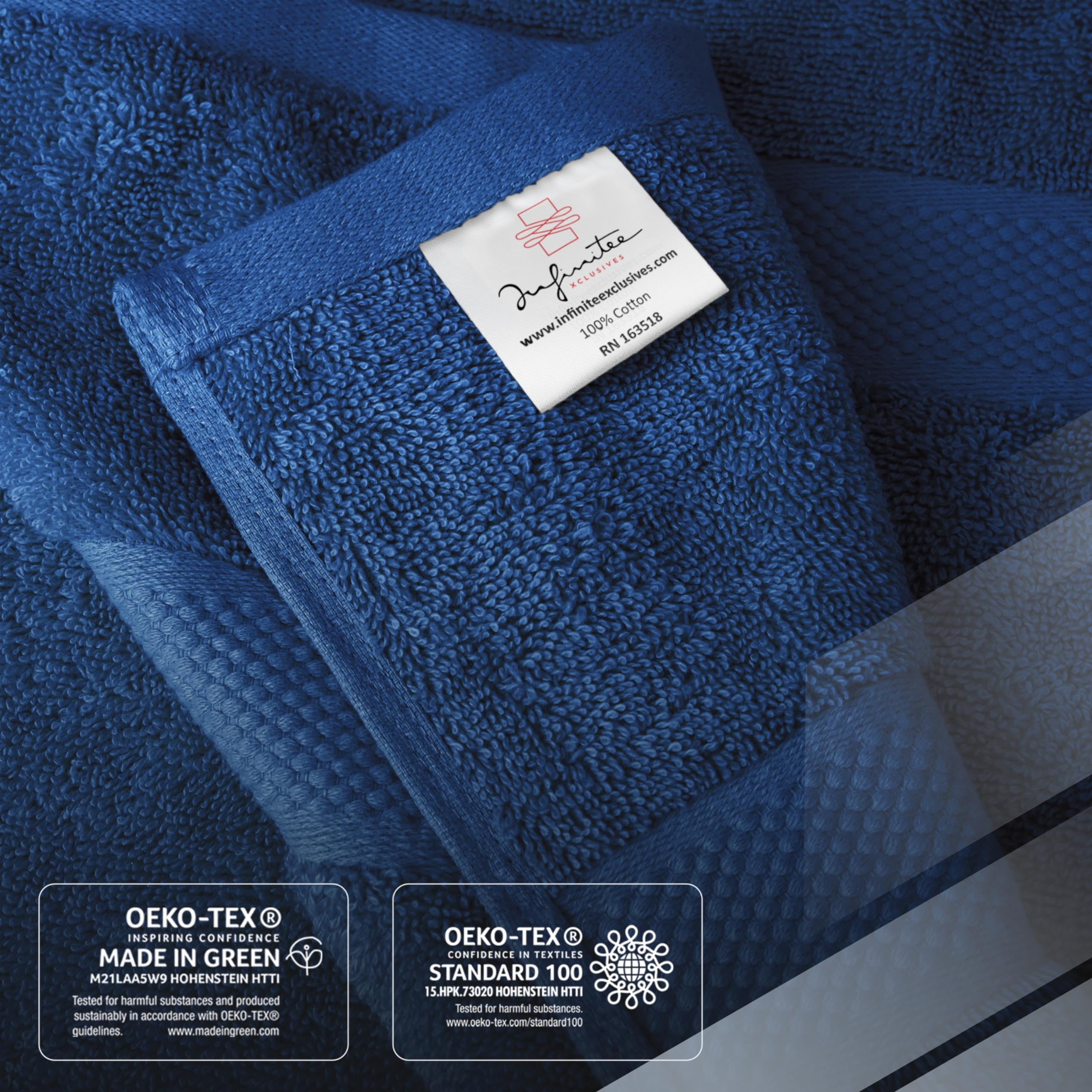Détail des bords double couture Infinitee Xclusives pour durabilité renforcée