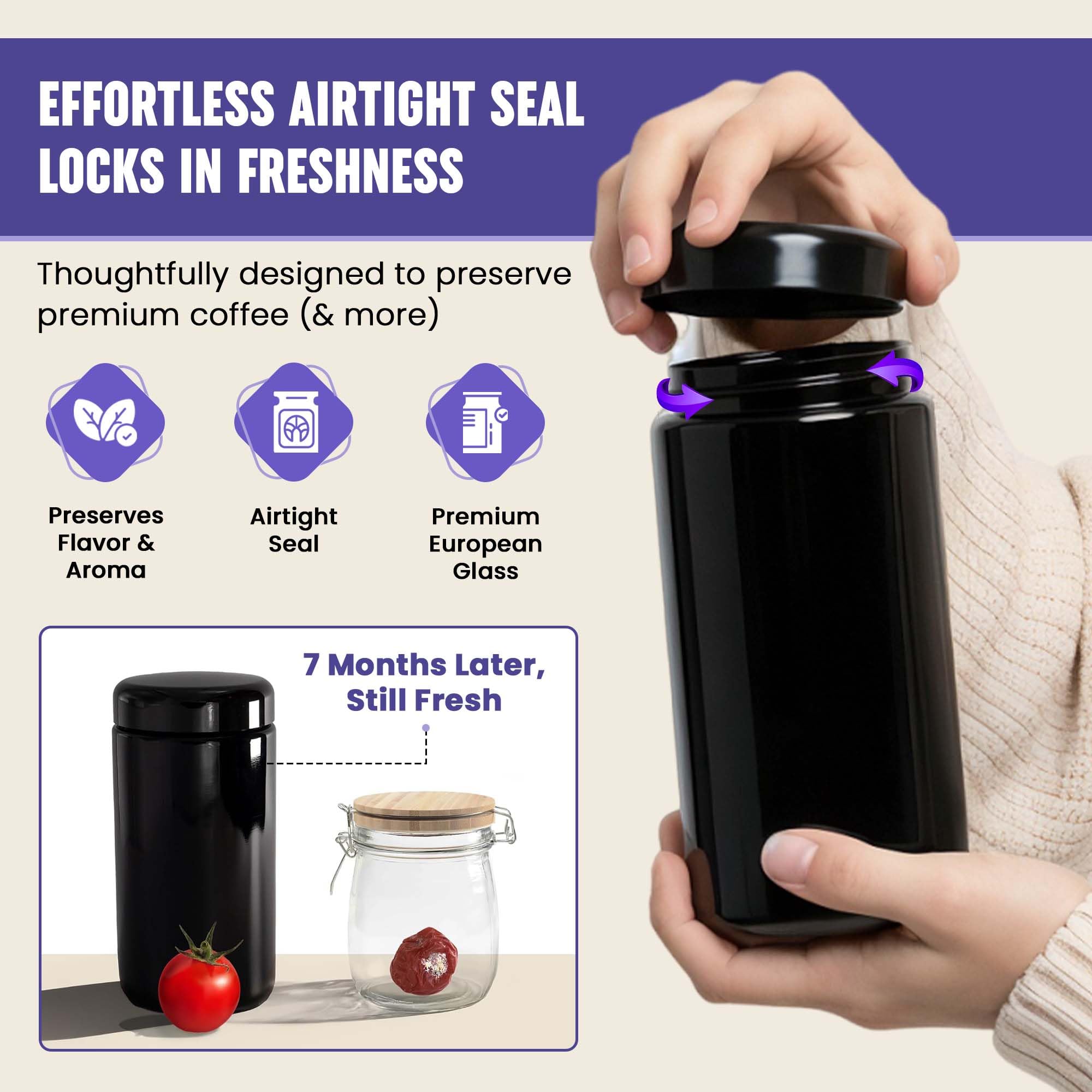 Infinity Jars gros plan verre UV montrant protection contre la lumière