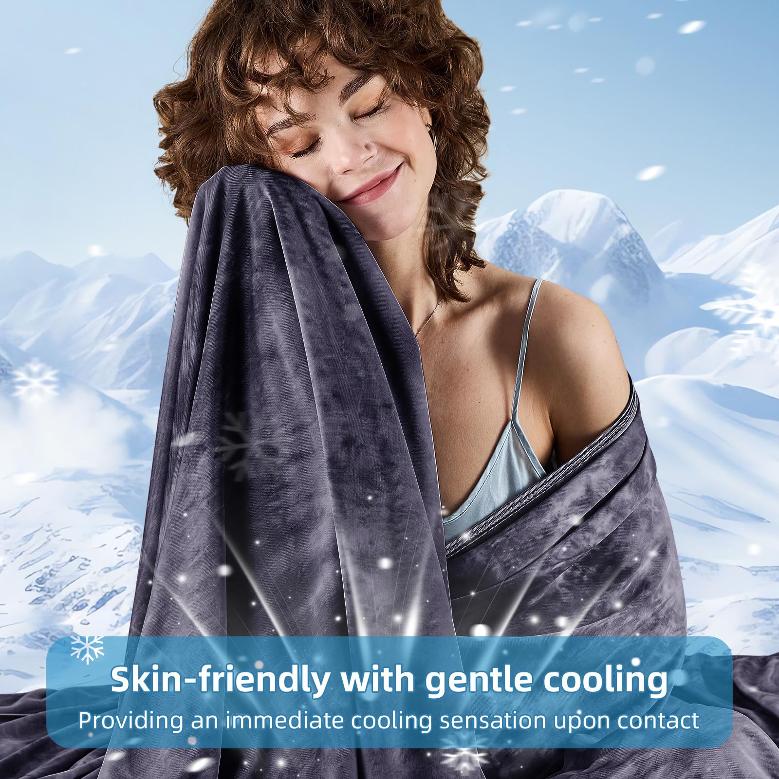 inhand couverture posée sur lit queen illustrant espace pour deux et confort aéré