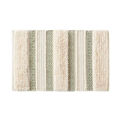 INK+IVY Asher vue face montrant motifs vert sauge et bandes texturées, design esthétique