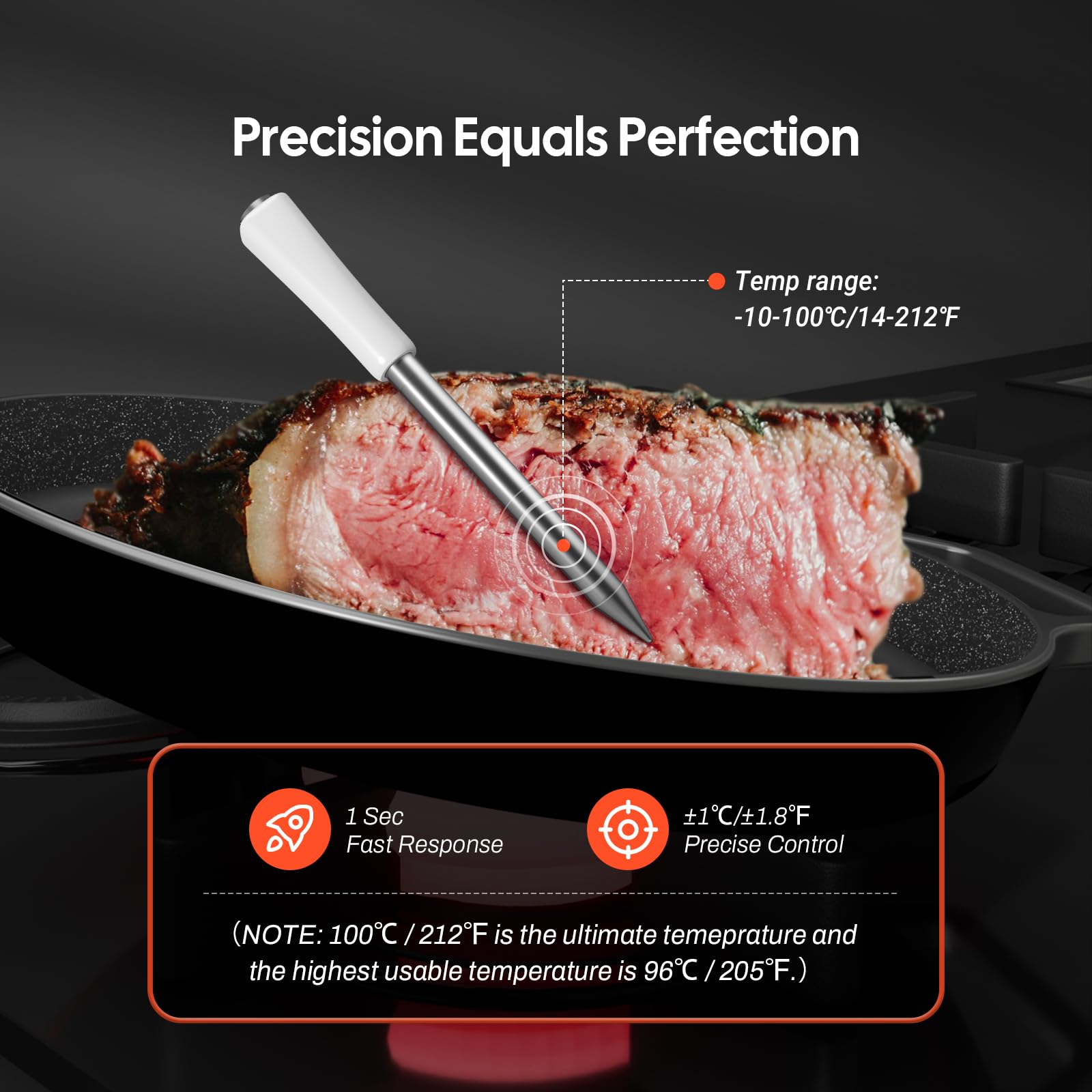 Inkbird sonde en usage sur grill mesurant température de saucisses uniformément
