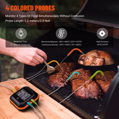 Inkbird thermomètre en usage sur un barbecue pour surveillance à distance
