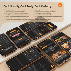 Inkbird thermomètre en action fixé sur un gril pour contrôle précis