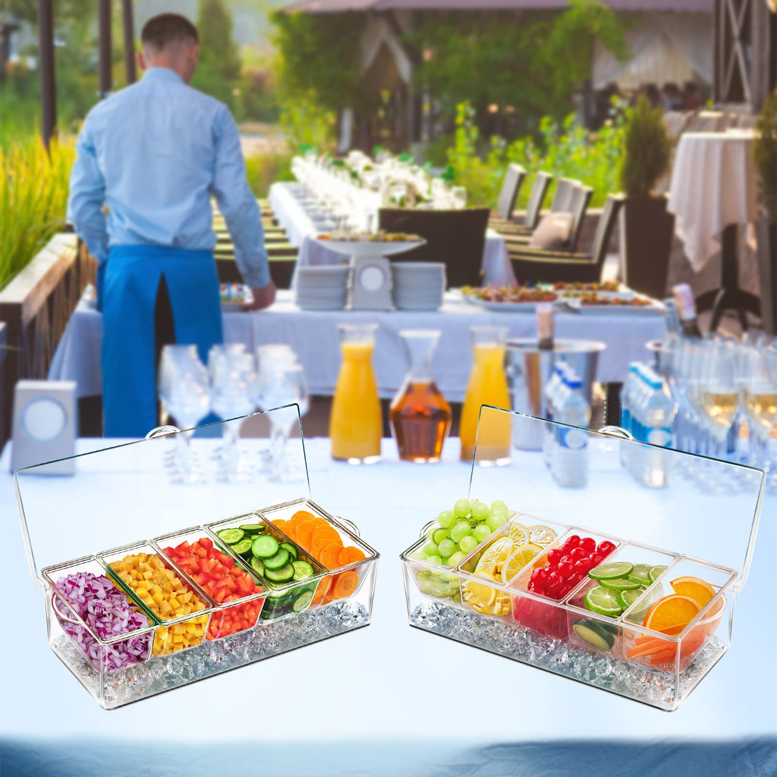 INNOVATIVE LIFE plateau installé sur buffet valorisant présentation des garnitures