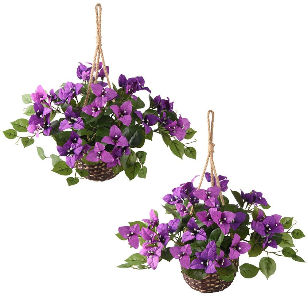 INQCMY panier bougainvillier face montrant effet réaliste et couleur durable