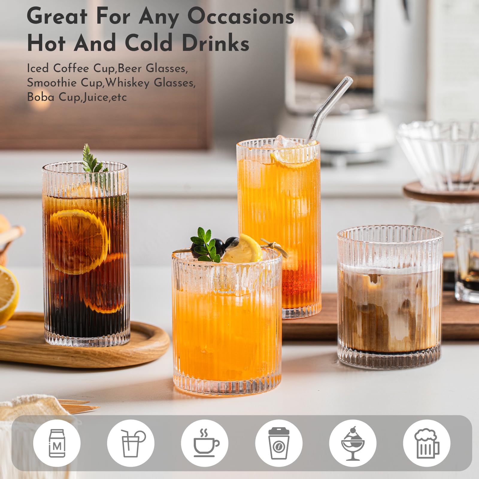 INSETLAN rocks 12 oz idéal pour whisky et cocktails courts
