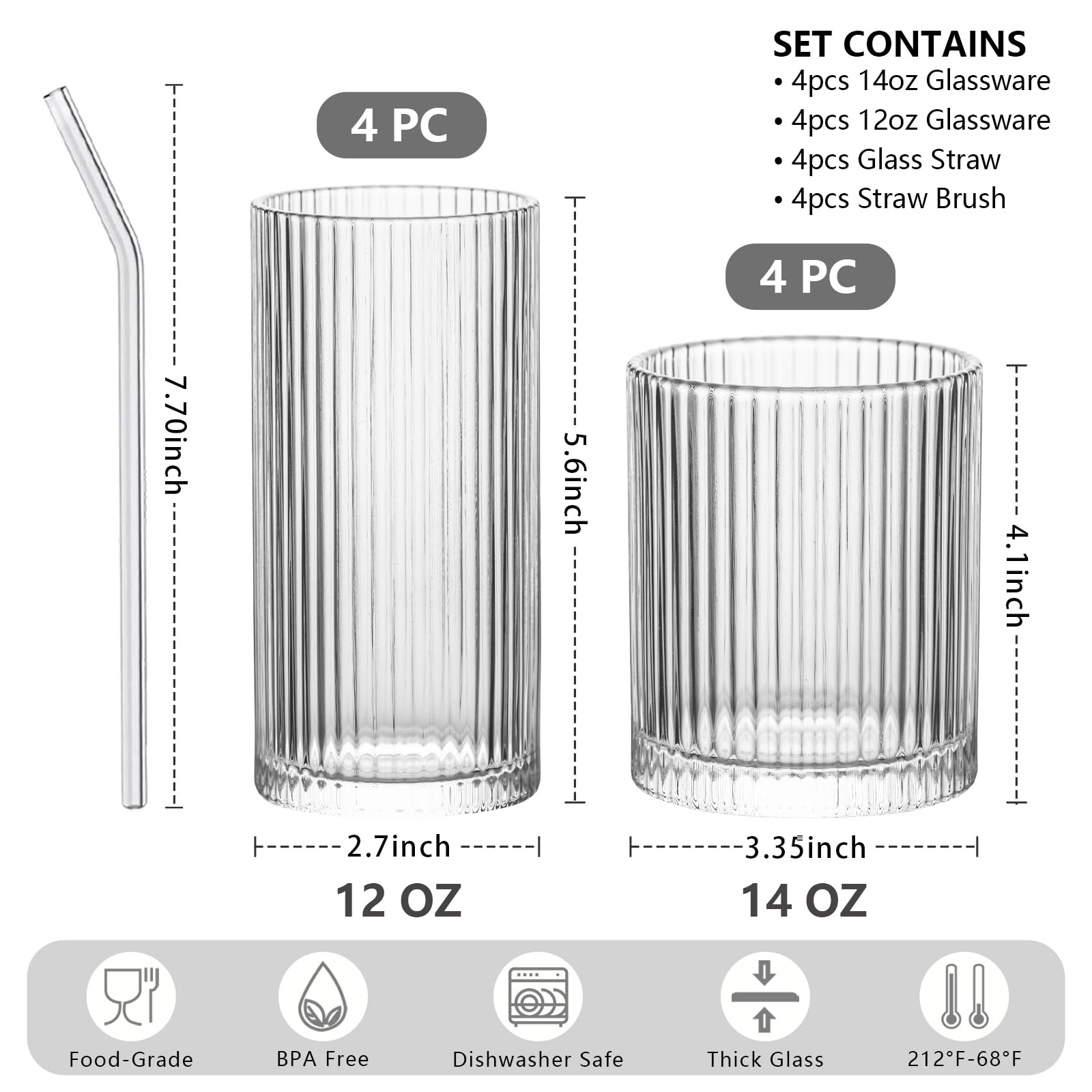 INSETLAN highball profil soulignant design cannelé et prise sûre