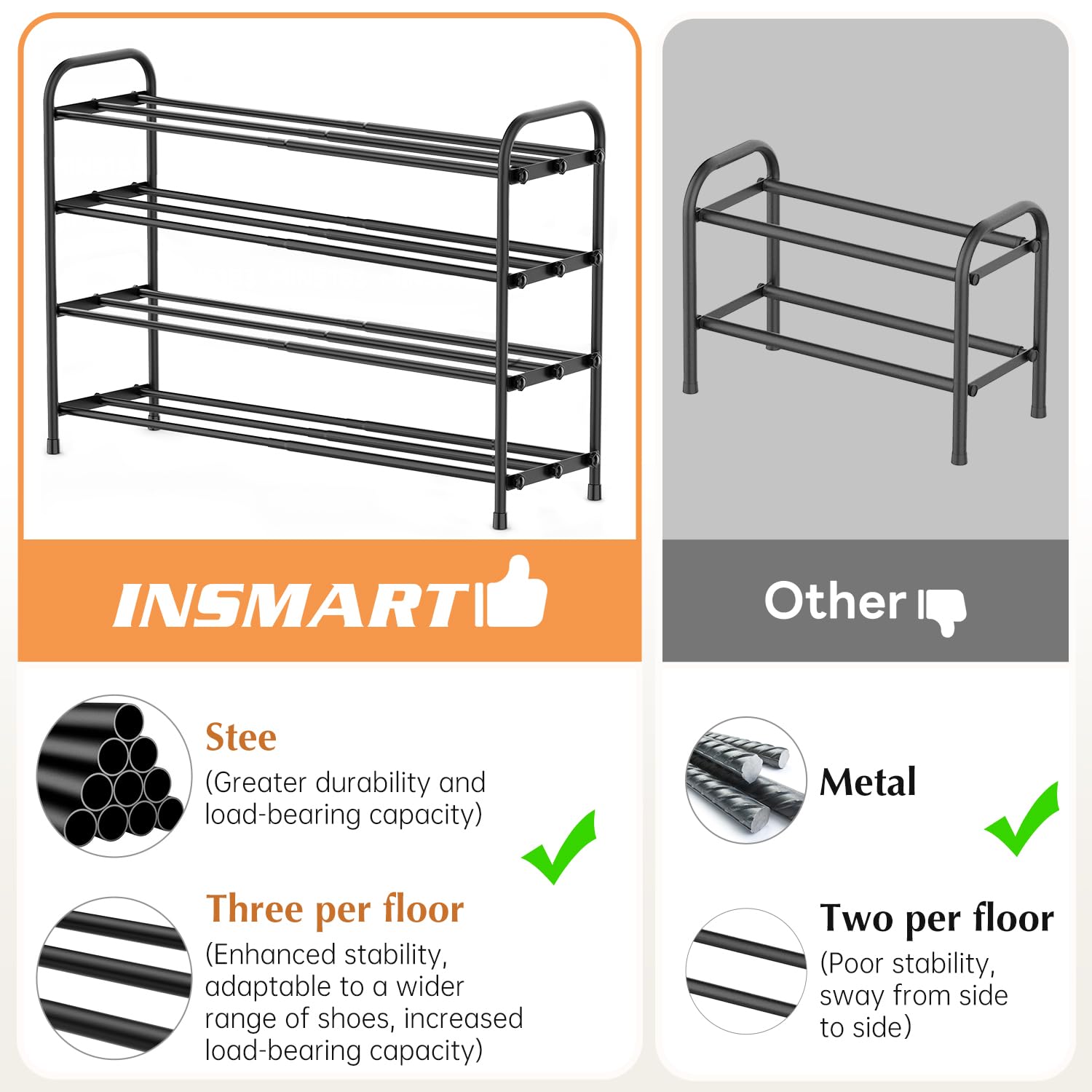 INSMART étagère installée dans une entrée, organisation et accès facile