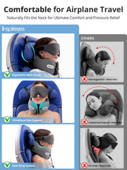 Inspireyes masque oculaire 3D fixé au coussin pour blocage lumière