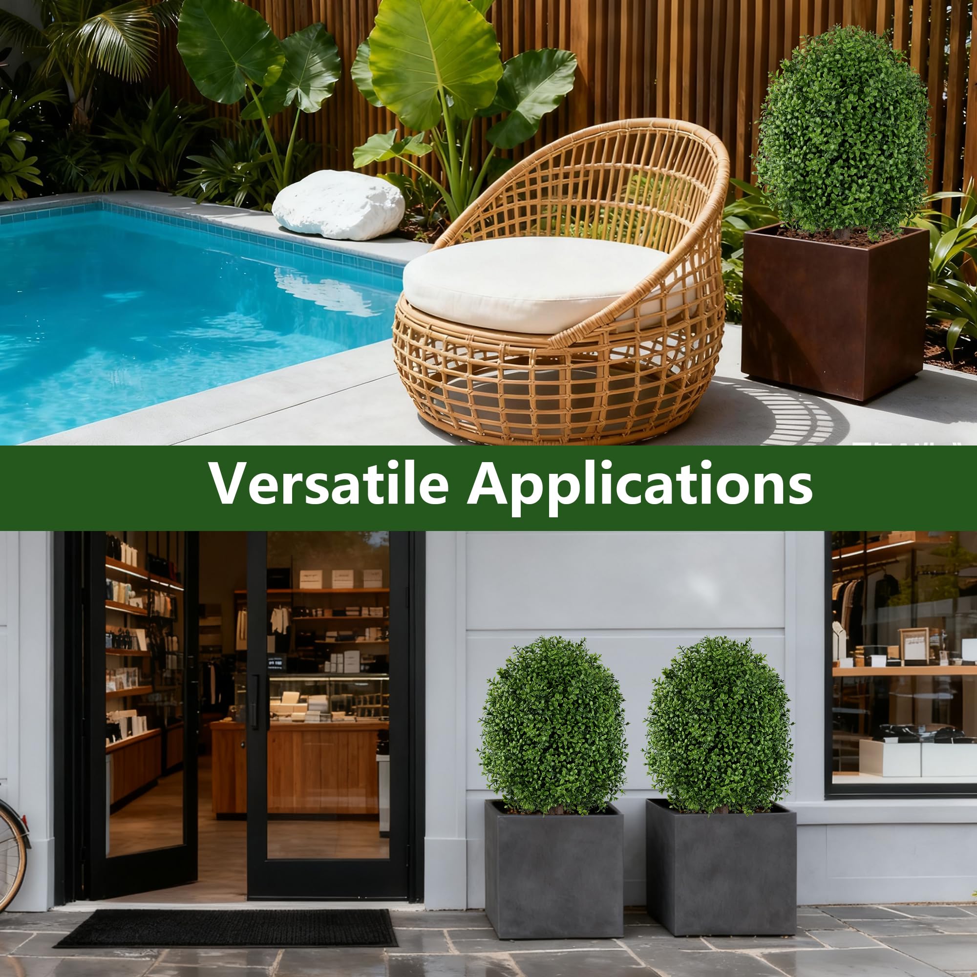 INSPRING topiaire posé près piscine apportant verdure sans entretien