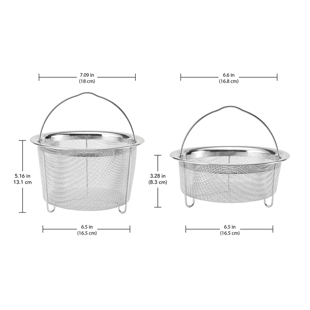 Instant Pot gros plan sur la maille fine montrant cuisson uniforme et drainage