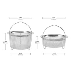 Instant Pot gros plan sur la maille fine montrant cuisson uniforme et drainage