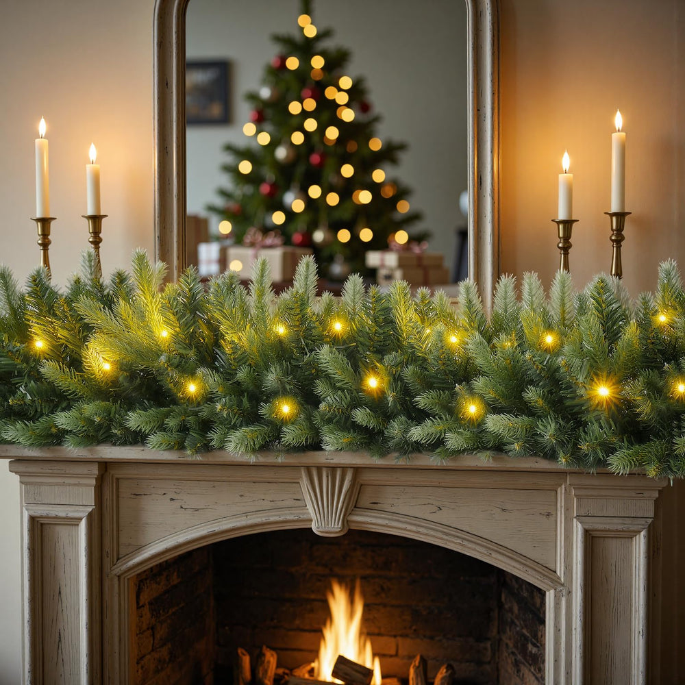 INSTREE CHRISTMAS guirlande posée sur une rampe d'escalier, effet décoratif immédiat