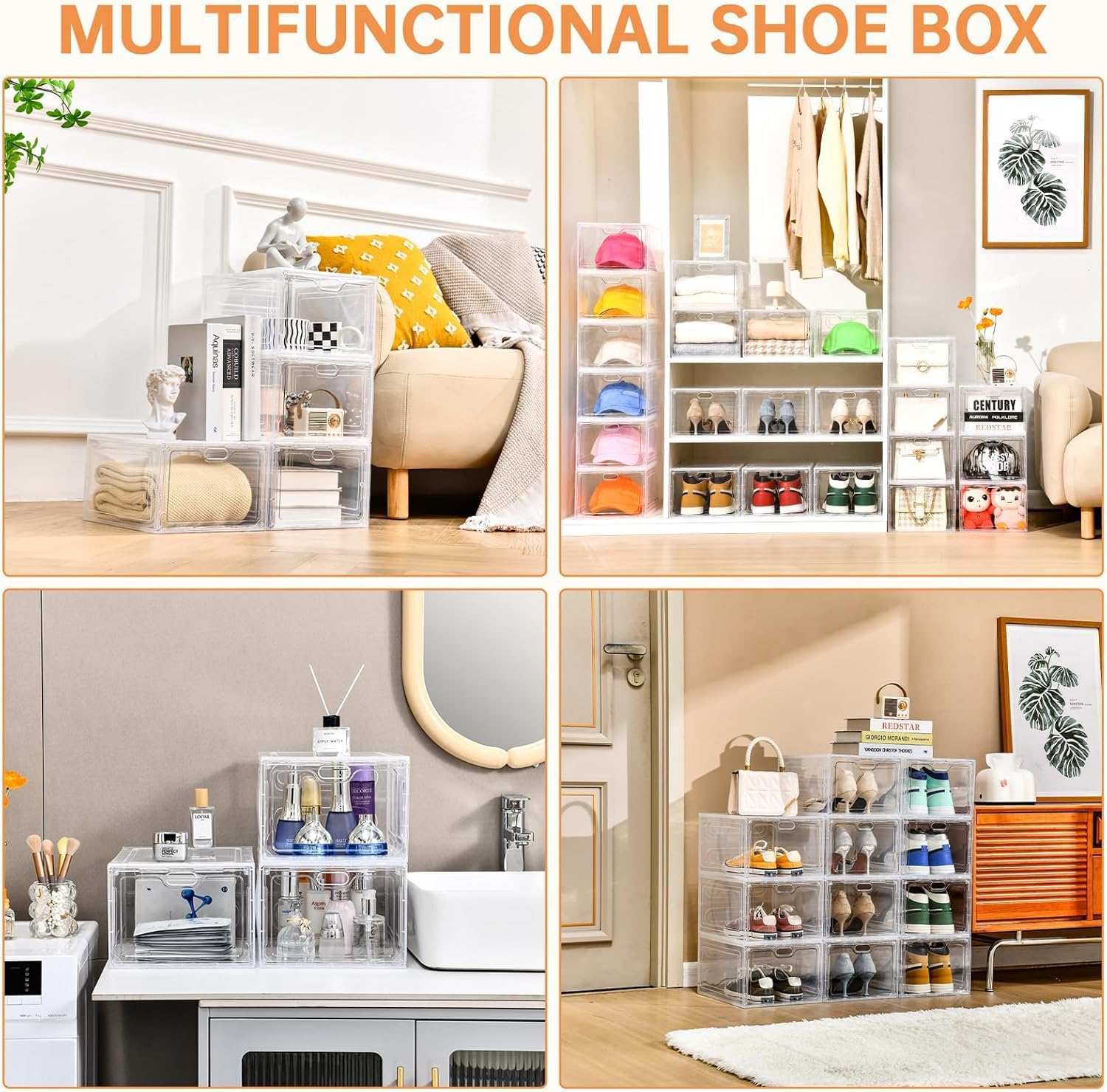 INSTY boîte avec baskets à l'intérieur pour rangement organisé