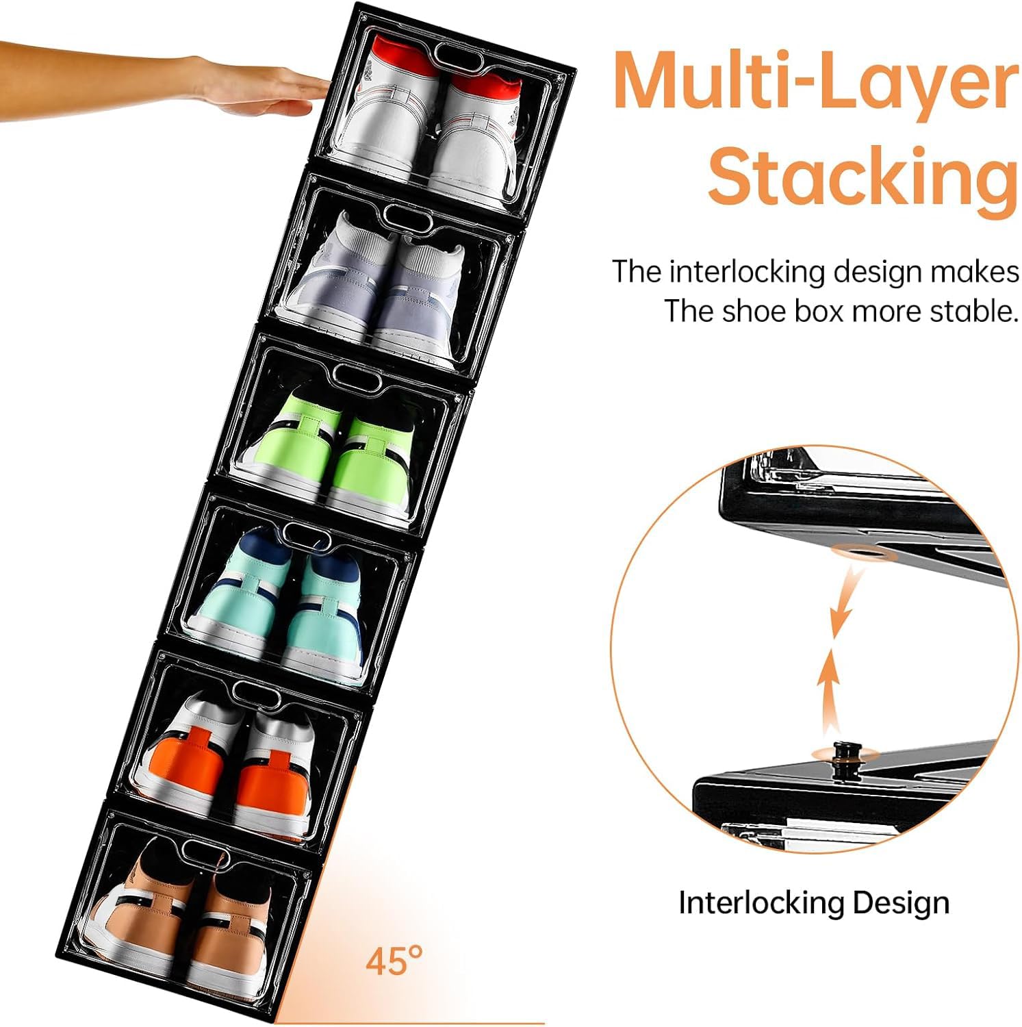 INSTY emboîtement de boîtes empilables pour stabilité et gain d'espace