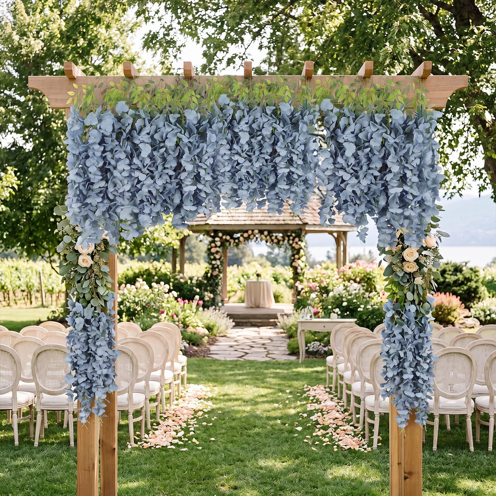INSUNSIX guirlandes installées sur une arche de mariage, ambiance romantique