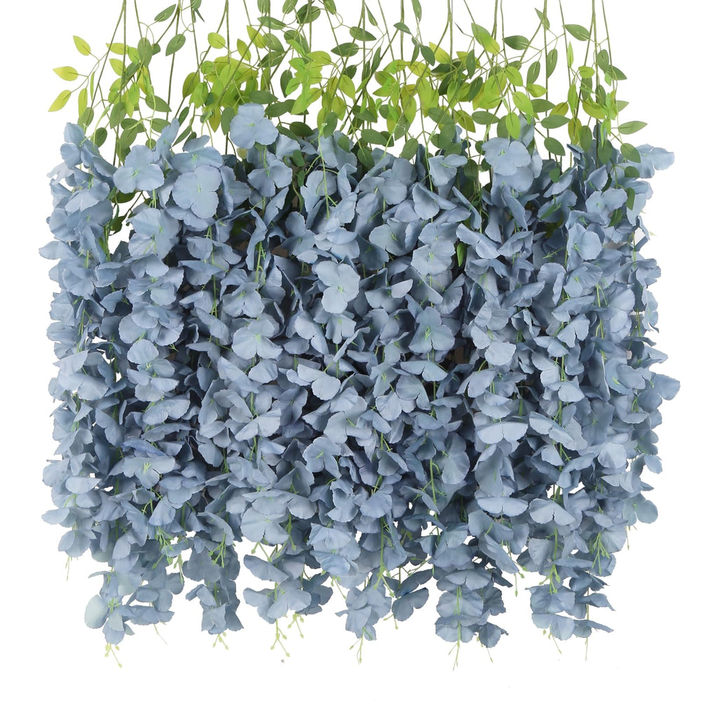 INSUNSIX vue du paquet de 12 guirlandes dusty blue, prêt à décorer