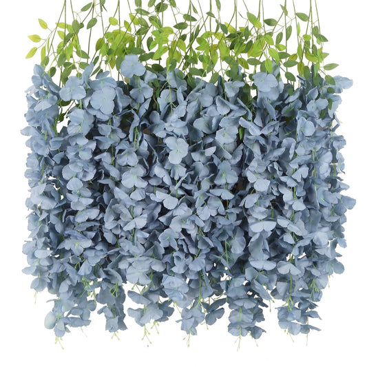 INSUNSIX vue du paquet de 12 guirlandes dusty blue, prêt à décorer