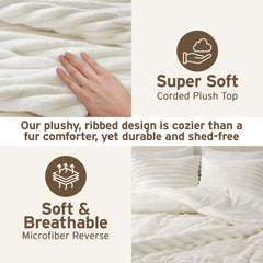 Intelligent Design couette sur lit queen démontrant dimensions et couvrance