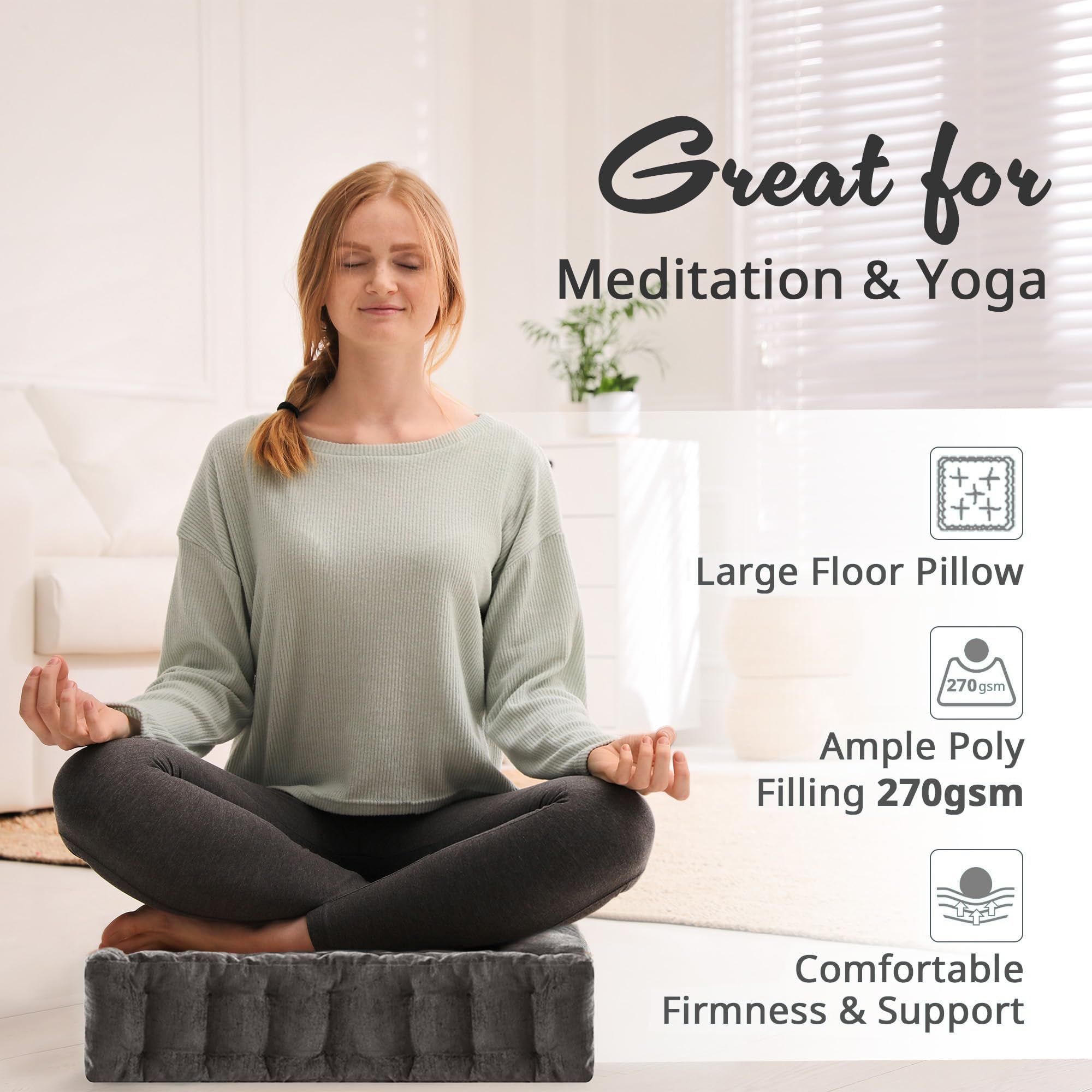 Intelligent Design coussin Azza utilisé en méditation pour posture stable