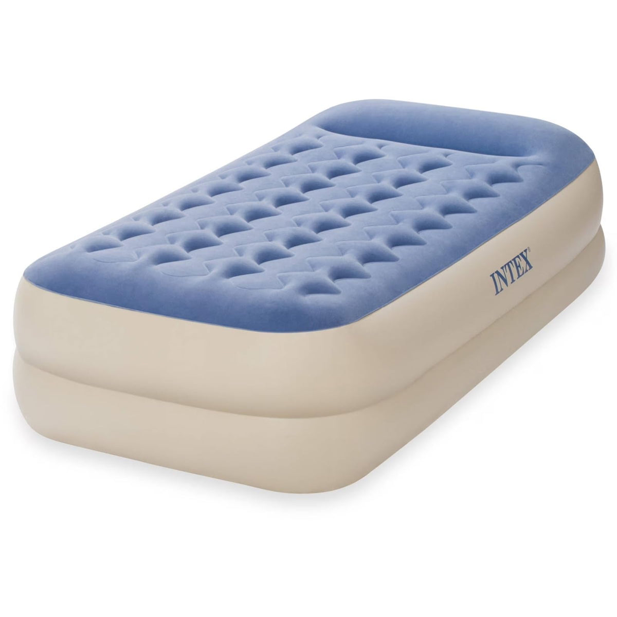 Intex vue avant du matelas 64718WL montrant l’emballage et la forme, confort immédiat