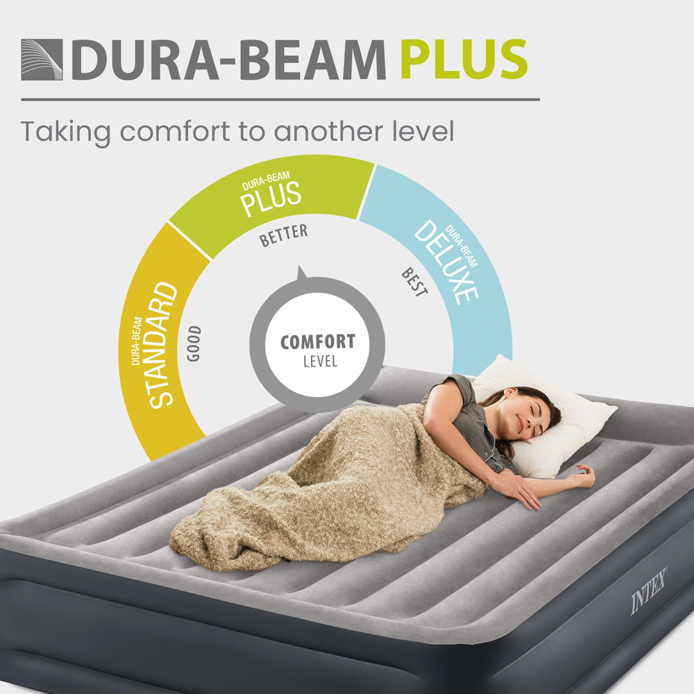 Intex matelas en usage par deux adultes démontrant soutien confortable