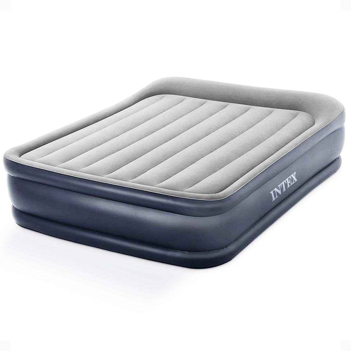 Intex matelas face avant avec pompe intégrée montrant installation rapide