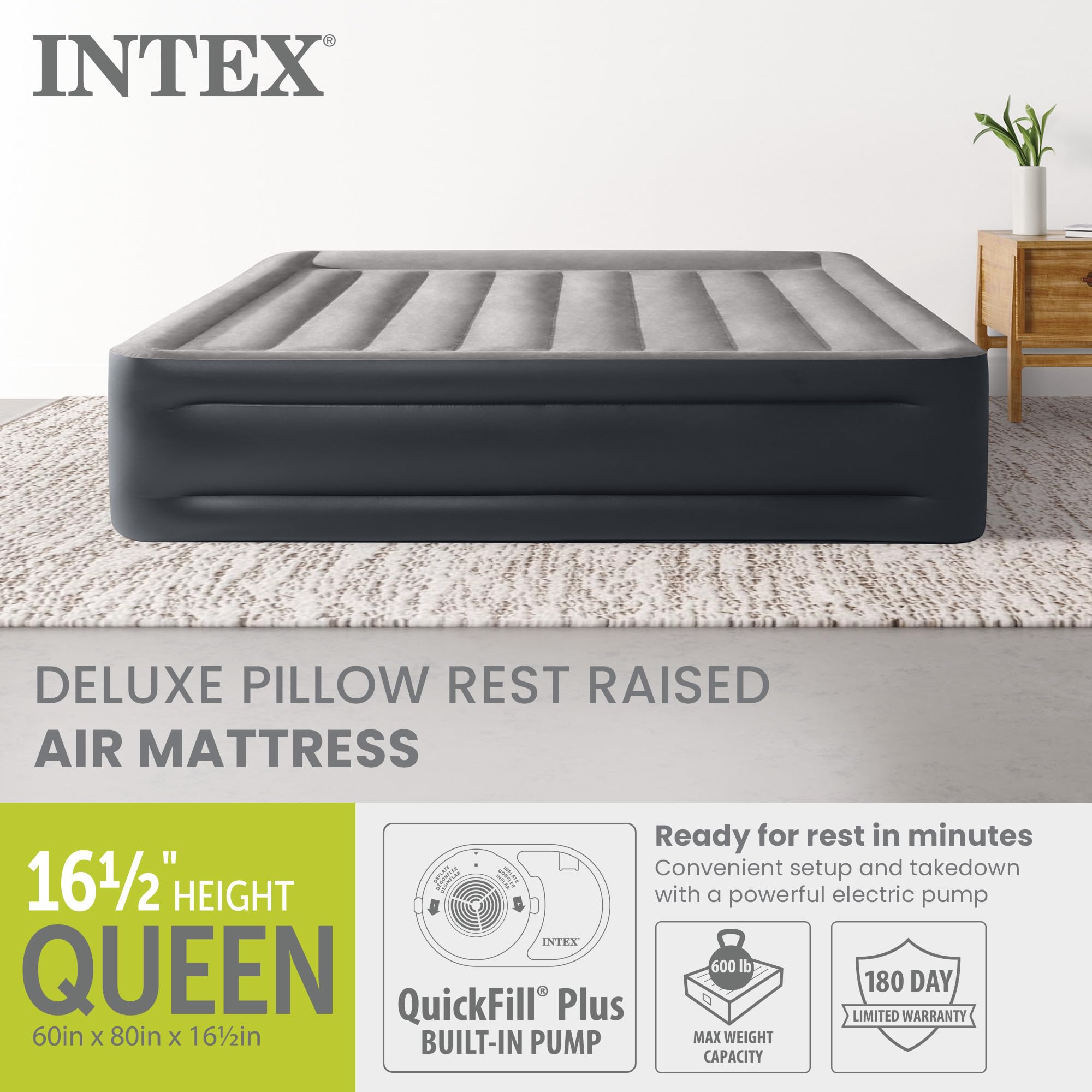 Intex détail texture velours offrant confort doux pour dormir
