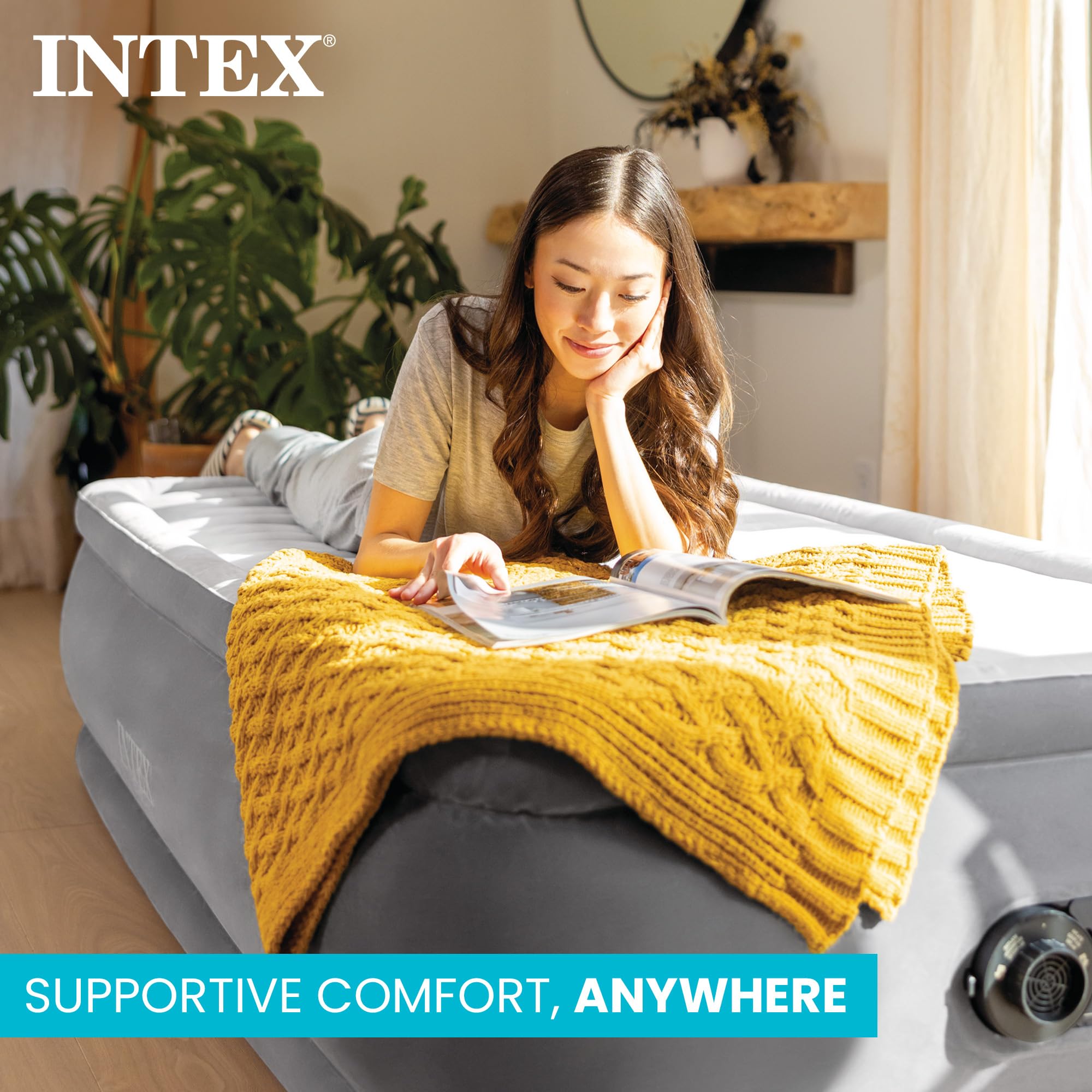 INTEX vue latérale illustrant épaisseur de 13 pouces et soutien