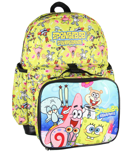 INTIMO lunchbox SpongeBob vue frontale avec logo et décor Bikini Bottom pour repas isolés