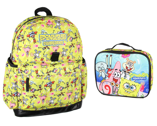 INTIMO sac à dos SpongeBob vue de face montrant un rangement spacieux et motif coloré