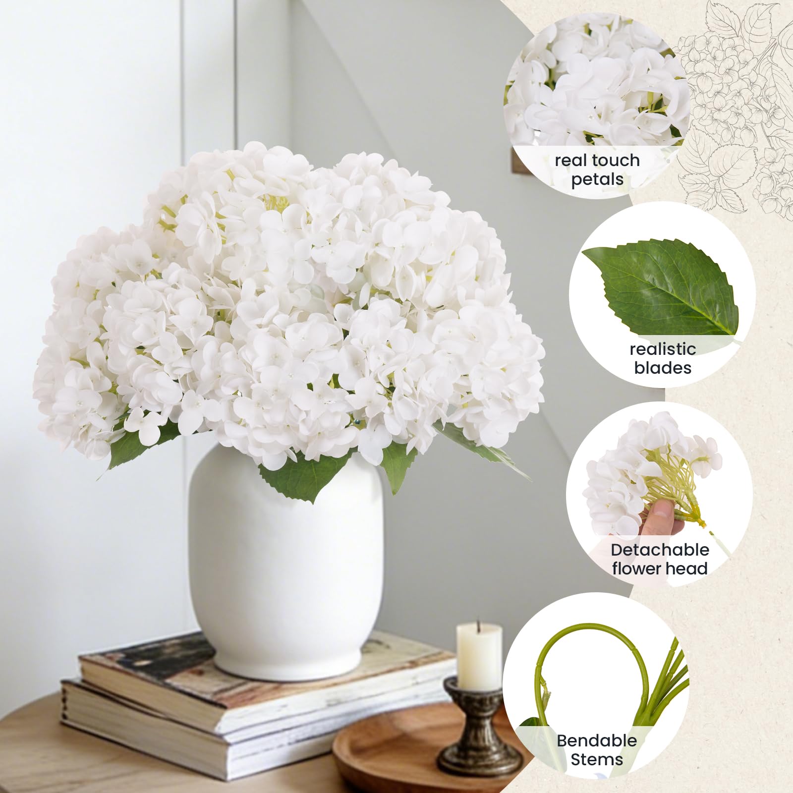 INXUGAO hortensias sur terrasse protégée résistant aux UV