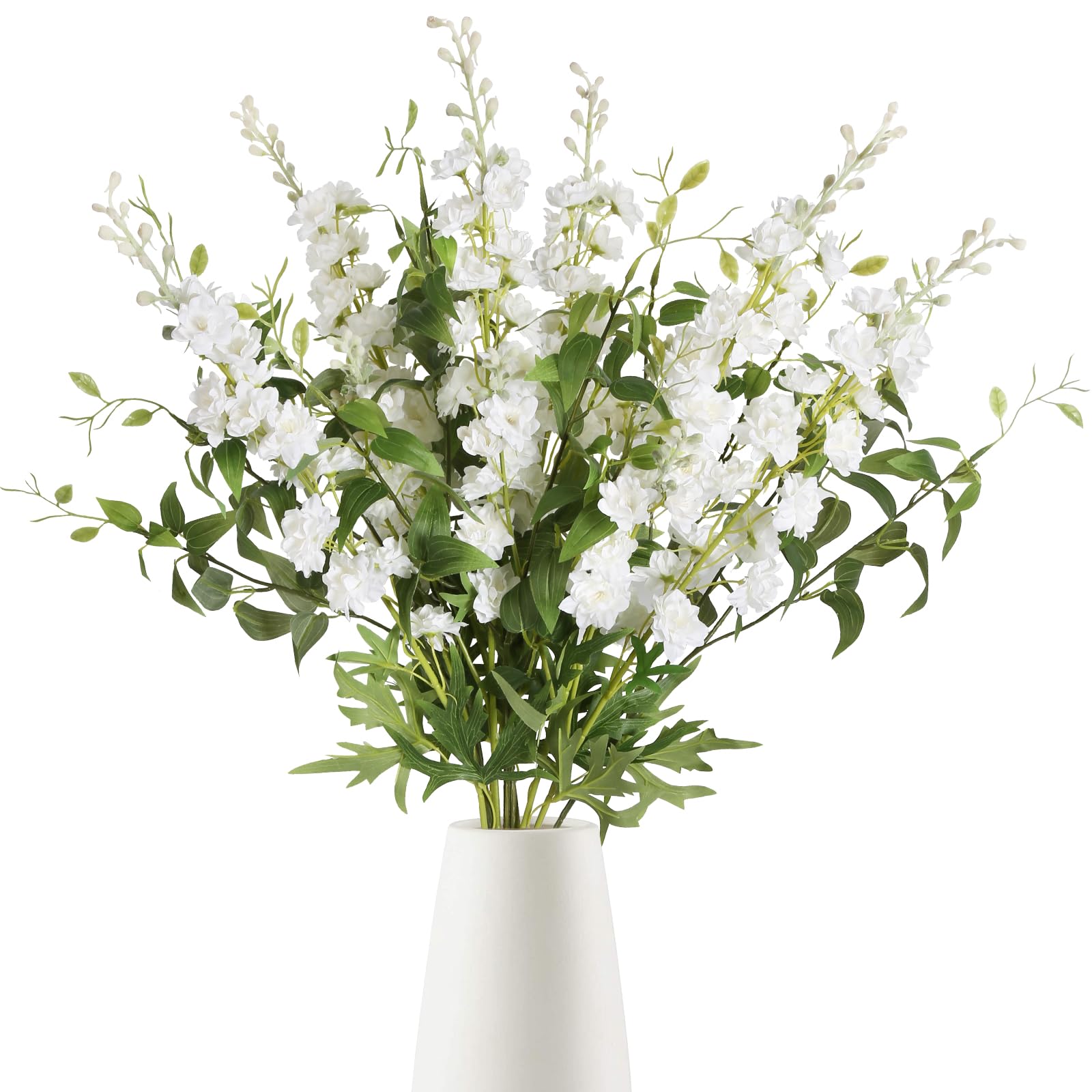 IPOPU emballage des delphiniums blancs montrant contenu et présentation