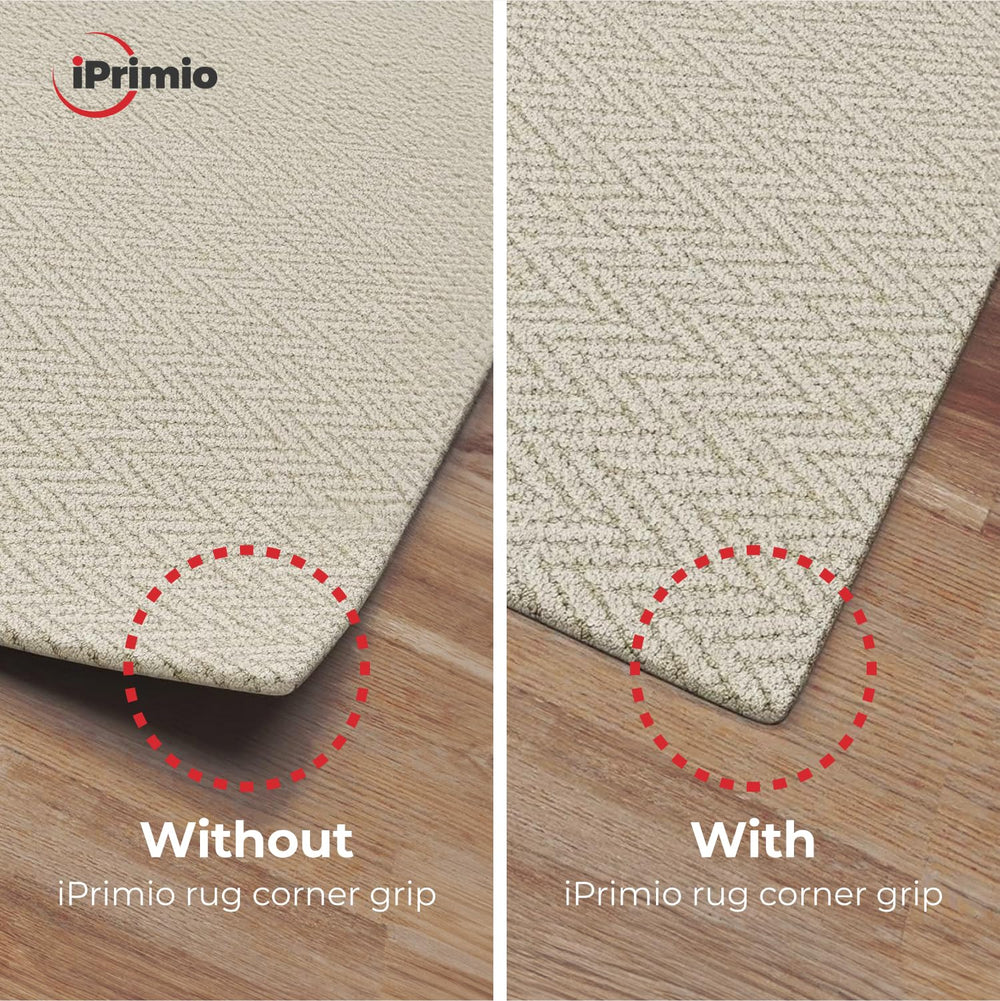 iPrimio pièce V Shape sur plancher en bois démontrant protection sans traces